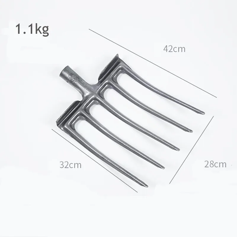 Agricultural 4-Tine Steel Fork Pitchfork Essential Gardening Tools for Soil Transferring Manure Mulch Grass Raking
