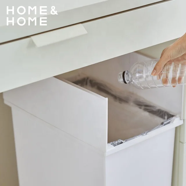 Latest and Fashionable counter pedal open twin lid trash can for indoor , with plastic bag holder