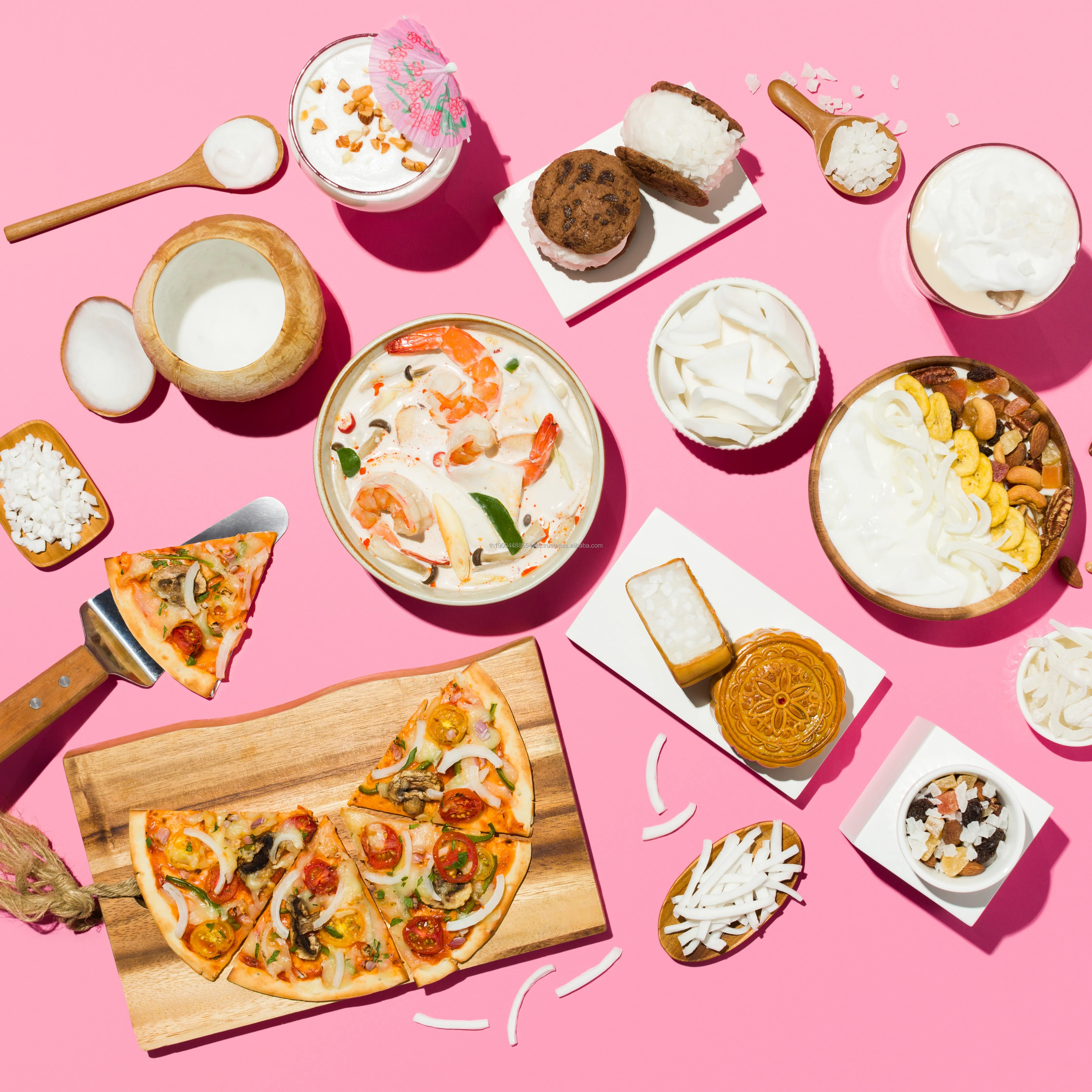 Thailand Manufacturer Dehydrated Fruit Sweet Young Coconut Meat Cube Cut Food Ingredient Coconut Supplier