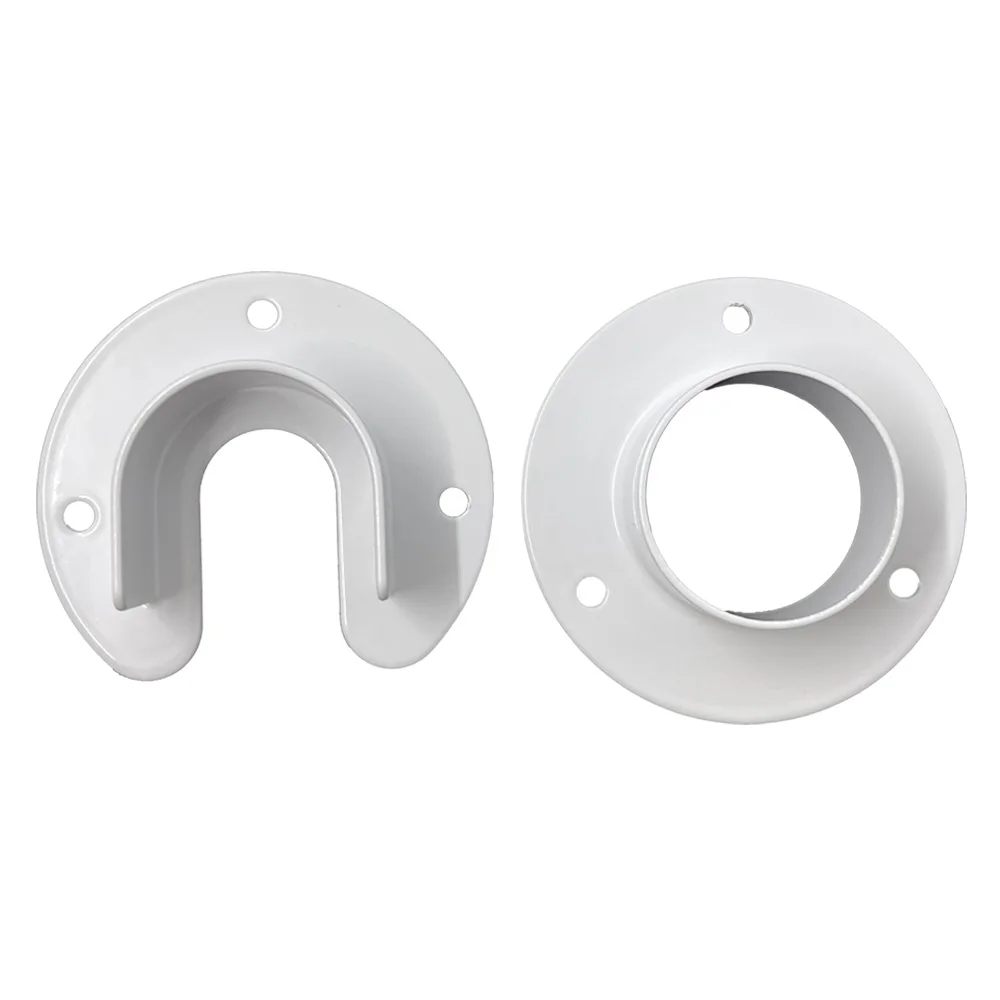 Steel U-Shaped Closet Rod Brackets for Wardrobe White Painted