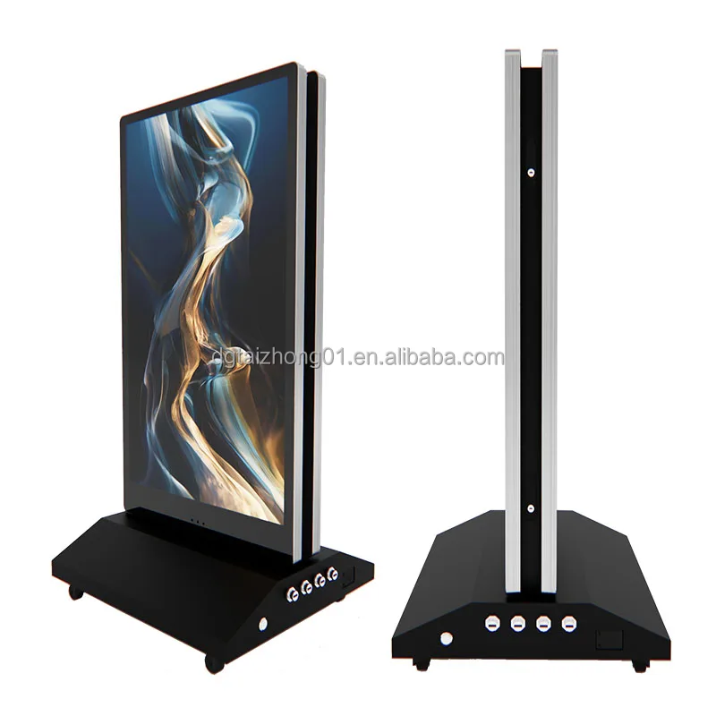 Waterproof 43-Inch Double Sided Outdoor Advertising Screen Battery Operated Touch Digital Signage Retail Store Floor Movable