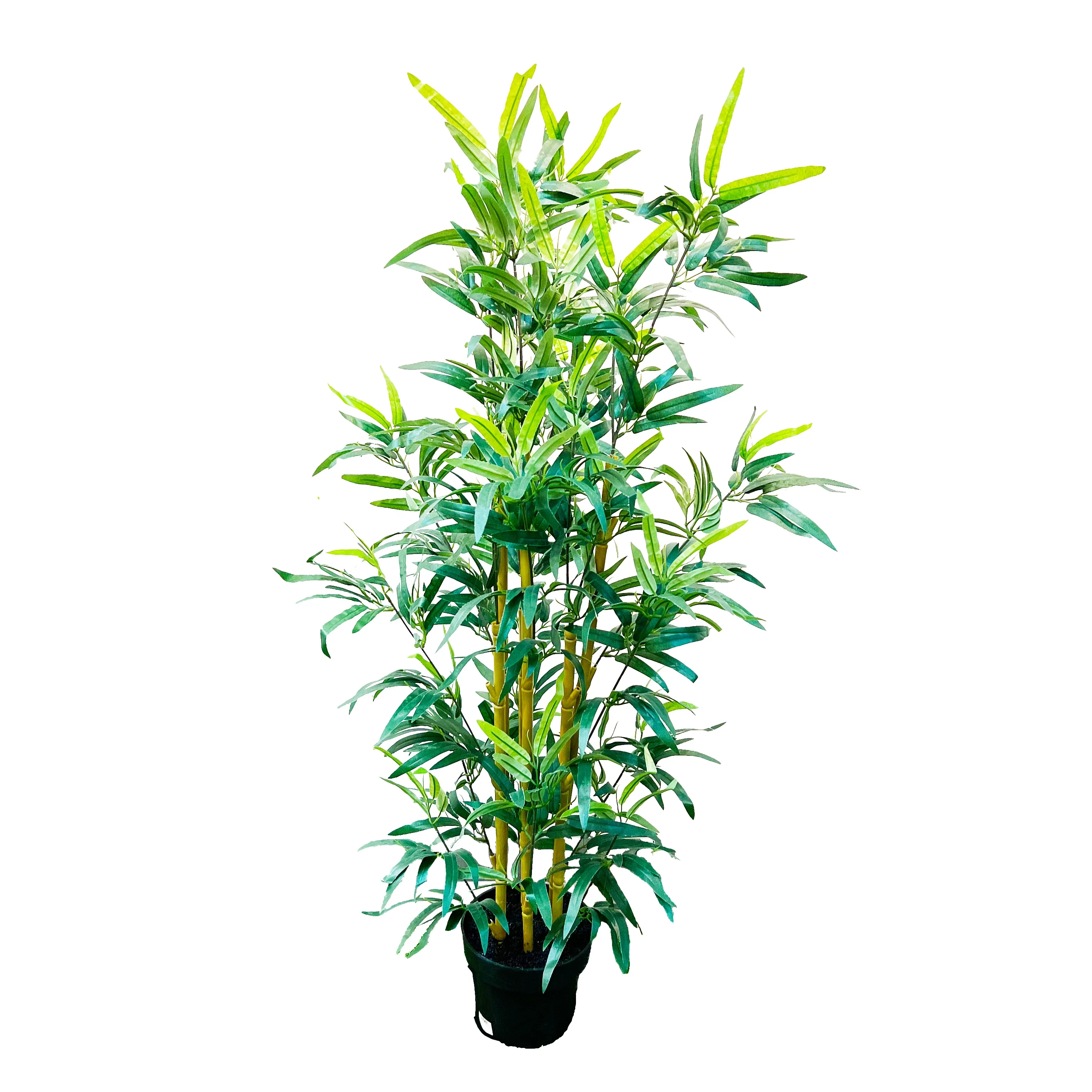 Wholesale PE green artificial tree medium Bamboo in plastic nursery pots for E-commerce Stores Indoor and Outdoor Garden