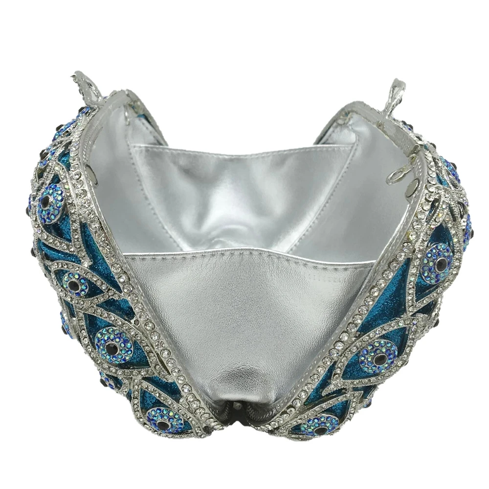 Роскошные Дизайнерские вечерние сумки с бриллиантами клатч банкетная сумка Женская Высококачественная синяя сумка-клатч изображением сглаза