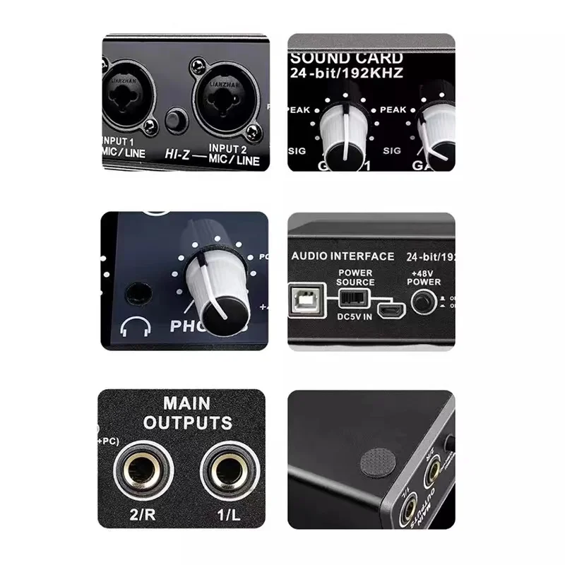 24-bit/192khz External Sound card 2I2 USB audio interface studio recording music live broadcast for sound equipment 3rd gen