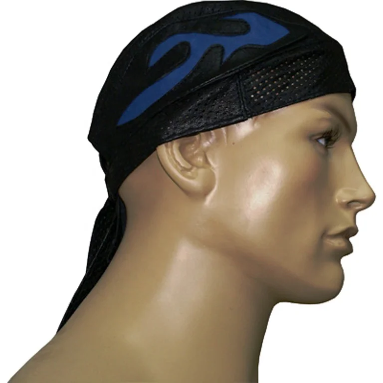 HMB-901C LEATHER SKULLCAP DURAG FLAME BANDANA SKULL CAP HATS DU RAG FLAMES STYLE HATS