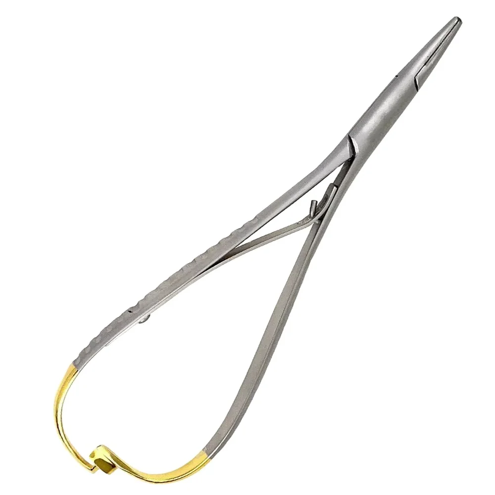 Good Quality Titanium Needle Holders With Long Gold Color Metal Handle Private Label Surgical Instruments
