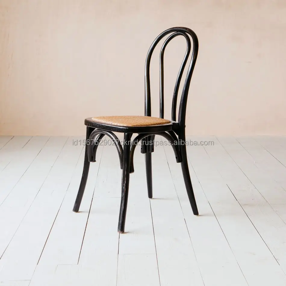 High Quality Modern Solid Wood Rattan Woven Dining Chairs Home Restaurant
