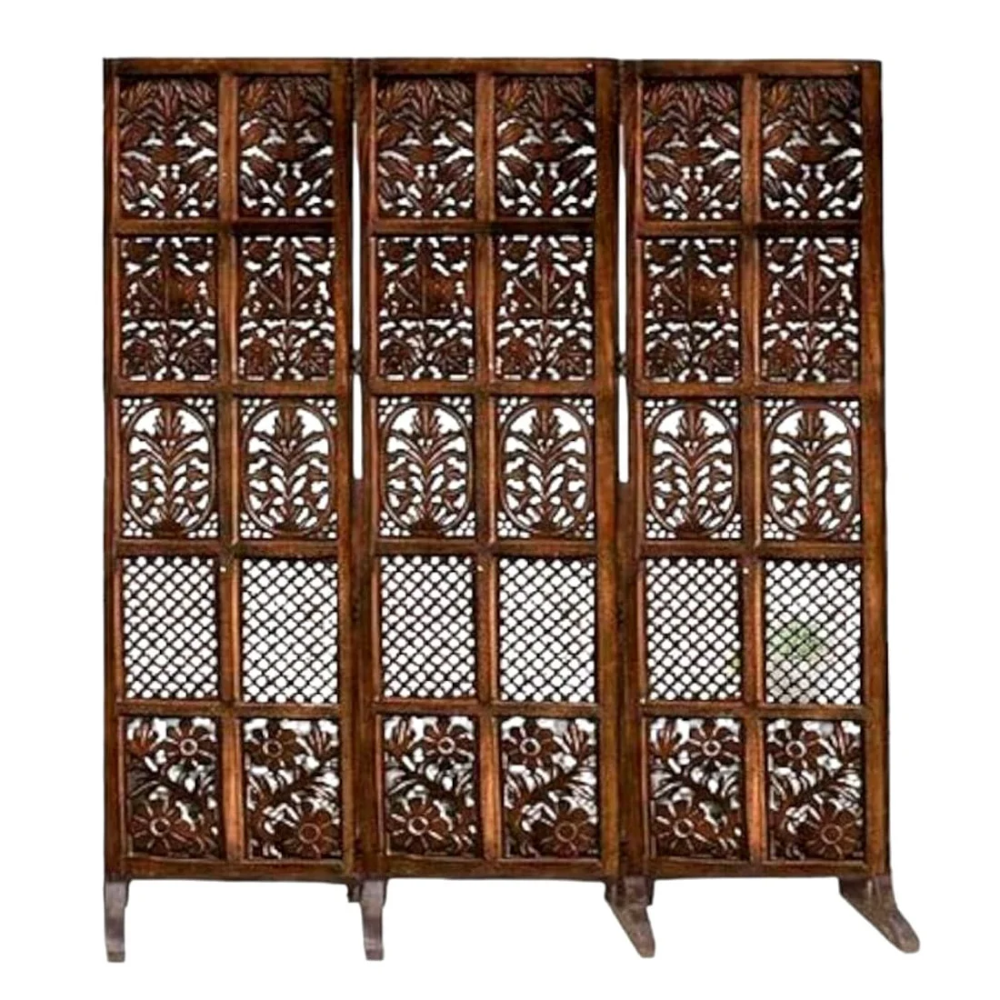 Antique Look High Quality Folding Screen Wood Room Divider Room