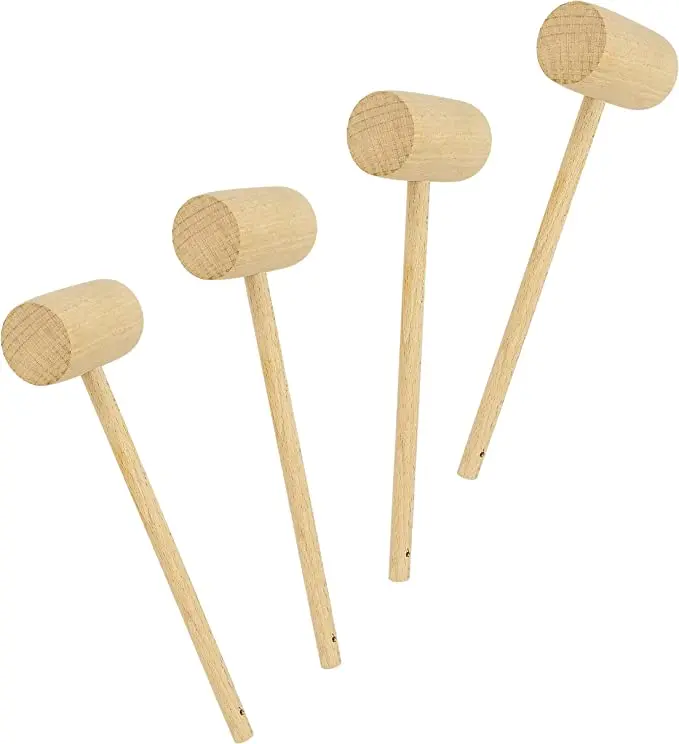 Customize Crab Lobster Mallets Solid Natural Hardwood Hammer Mini Wood Hammer Mallet Seafood Shellfish Crab Mallet