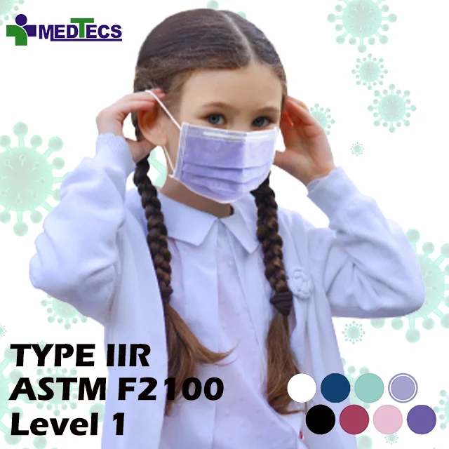 2 Sizes Surgical Disposable Masks Black Kids Face Mask