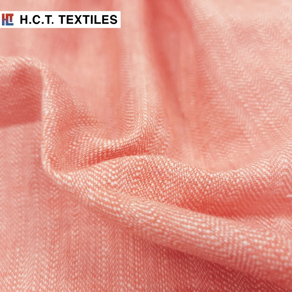  Плотная ткань из натурального волокна в елочку 180 г льняная хлопчатобумажная для брюк