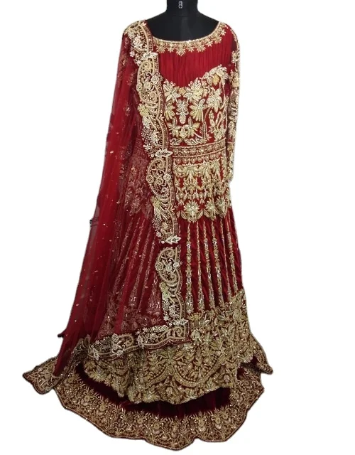 pakistani bridal dresses wedding 2022 new collection heavy hand work customized dress color and size both can be customize