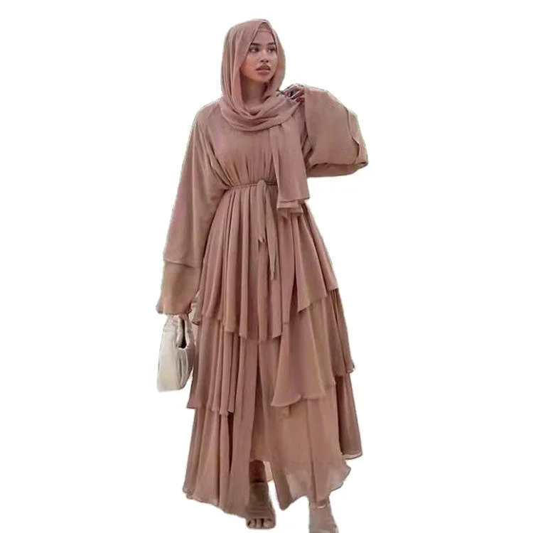 Wholesale Women Muslim Prayer Abaya with Belt Dubai Islamic Saudi Arabic Turkish Egypt Prayer Dress