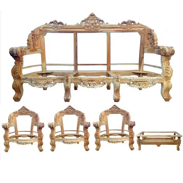 Teak Indoor Furniture Sets Living Room Sofa Sectional Sofa Unfinished Furniture Frames European Style Teak Wood Antique