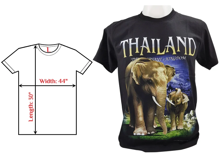 Elephant Kingdom T-Shirt OEM Custom 100% Cotton Premium Quality Casual Wear O-Neck Collar Original Design for Women Men L Size