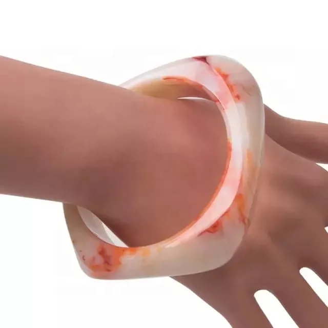 Handcrafted Indian Black Shaded Resin Bangle Fine Jewelry Bracelets Charm Bangles Fashion Simple Style Jewelry Resin Bangle