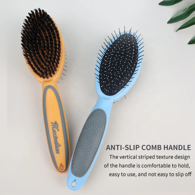 Factory Wholesale Custom Logo Double Sided Cat Massage Hair Brush Dog Pet Pin Grooming Brush