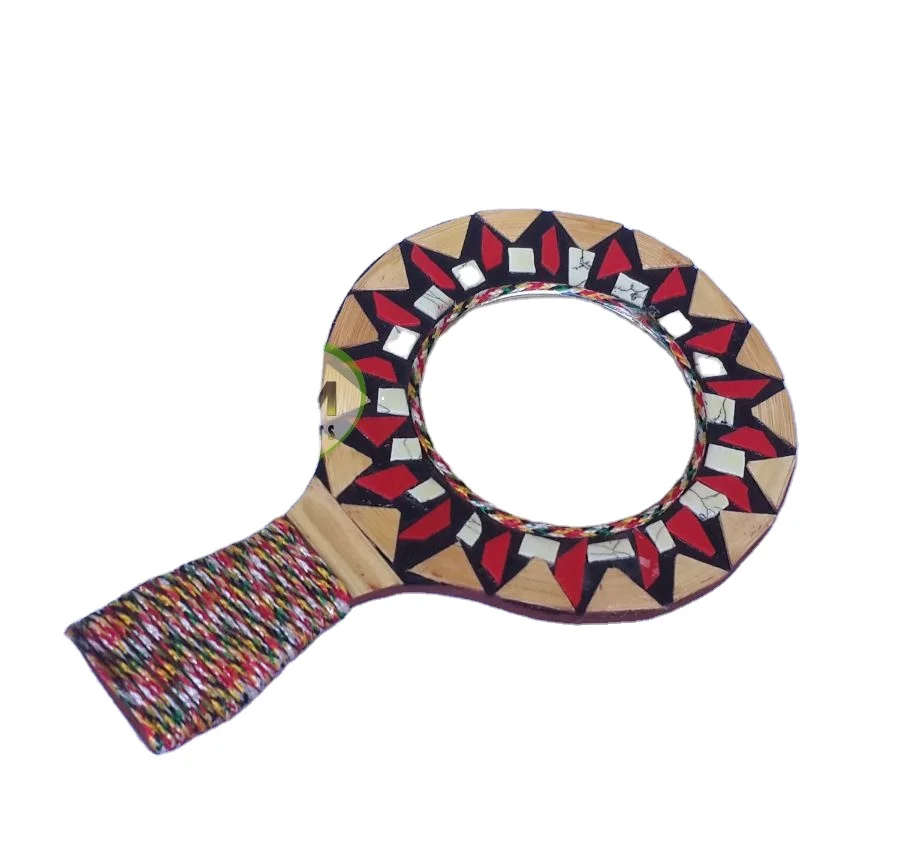 Modern hand held mirror for shaving , makeup etc.