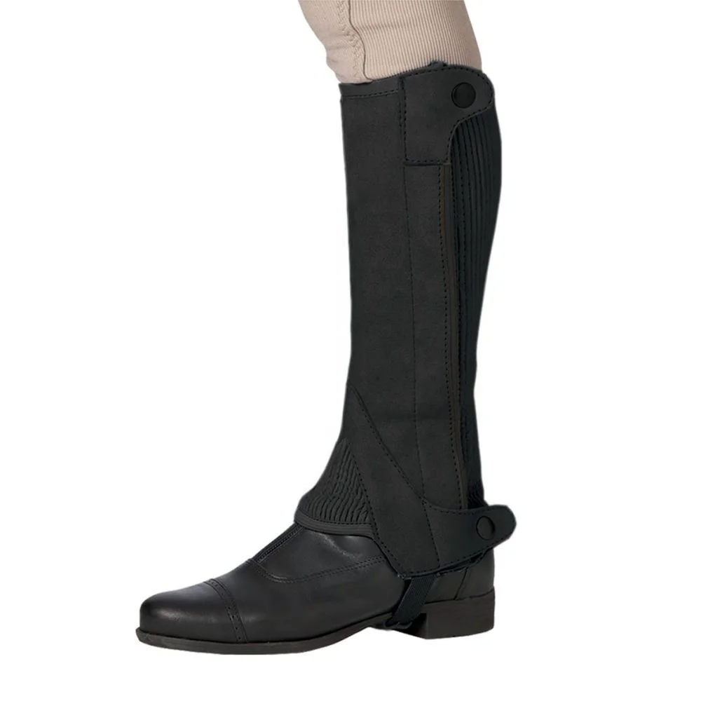 
Custom Made PERFECT CHOICE Horse Riding Adults Half Chaps Black & Brown Amara Synthetic Leather 