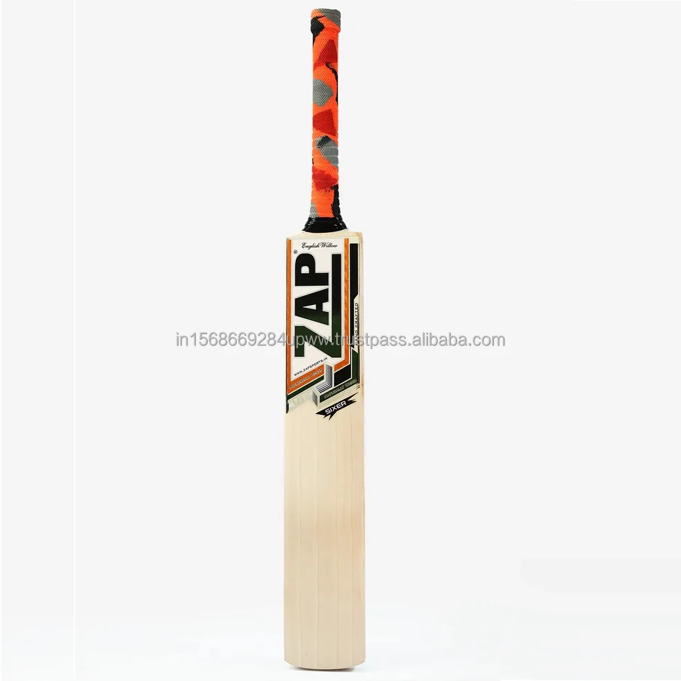 ZAP Classic Series Sixer English Willow Bat for All-Round Stroke Play for Cricket Practicing Training India-Size 4 Made of Wood