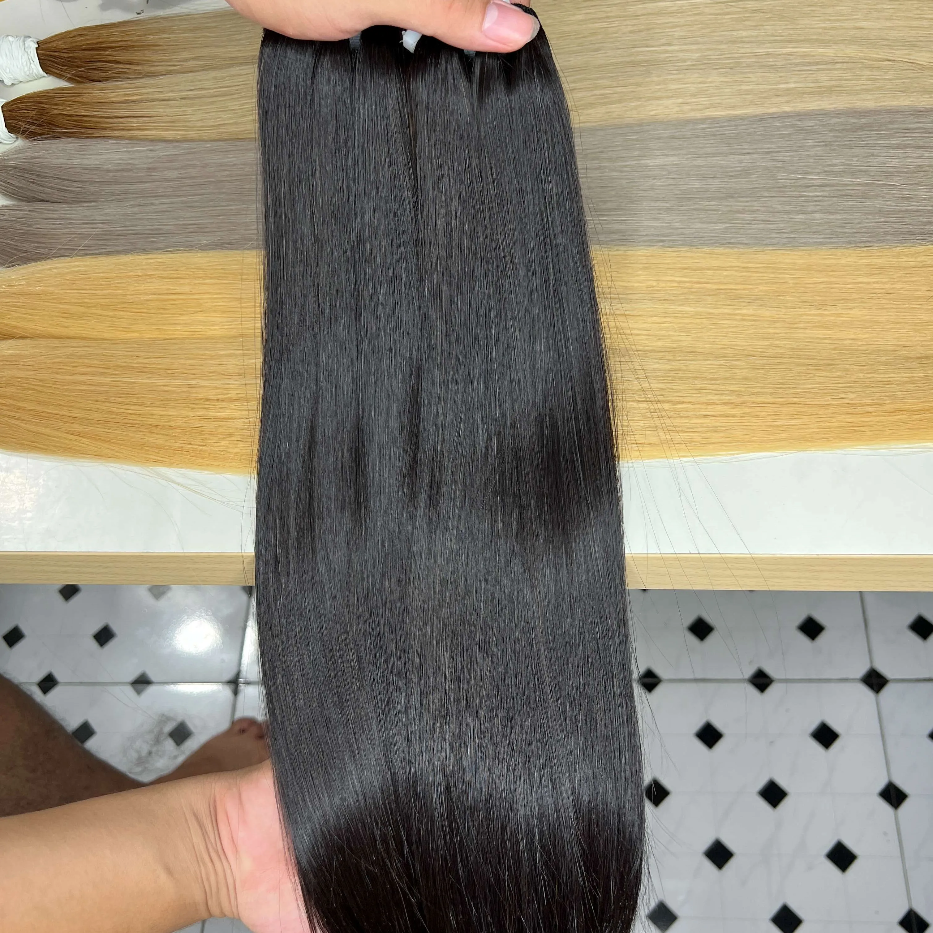 Wholesale 10A Grade Cuticle Aligned Vendors Raw Virgin Vietnam Hair Bundles 30 Inch Human Hair,Double Drawn Human Hair Extension
