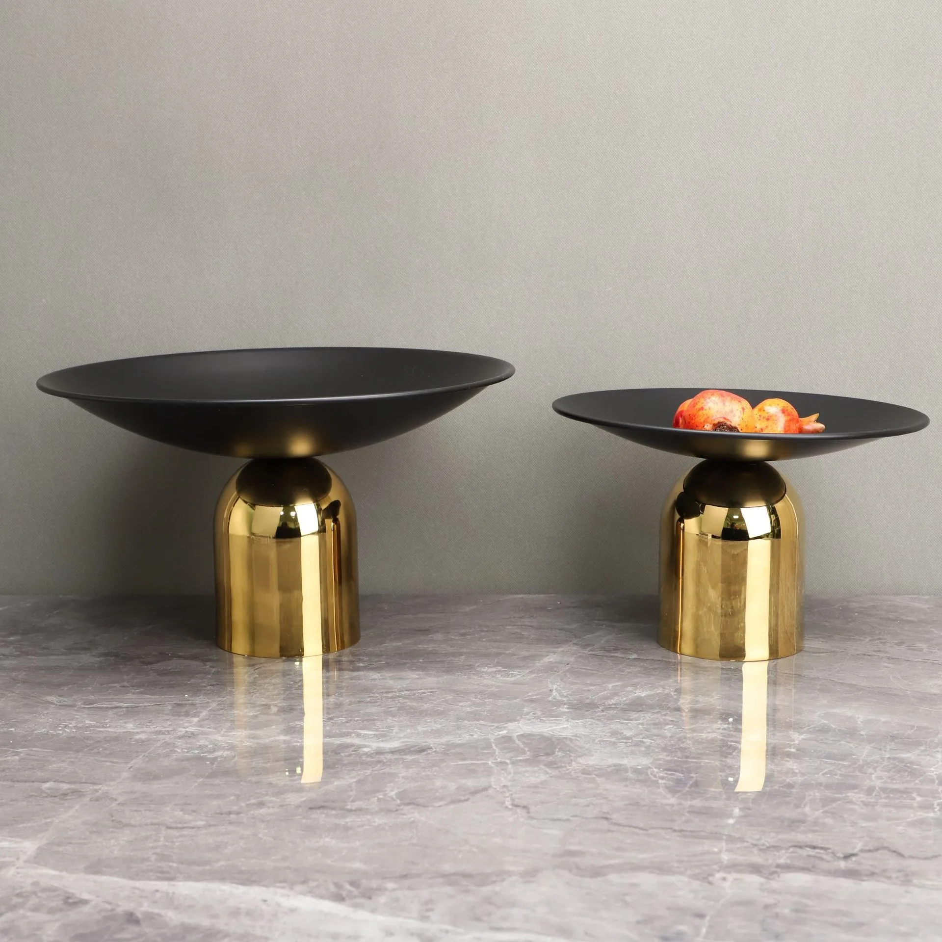 Creative Combination Wine Cabinet Tea Table Decorative Metal Trays Home Hotel Electroplating Gold Candy Plate