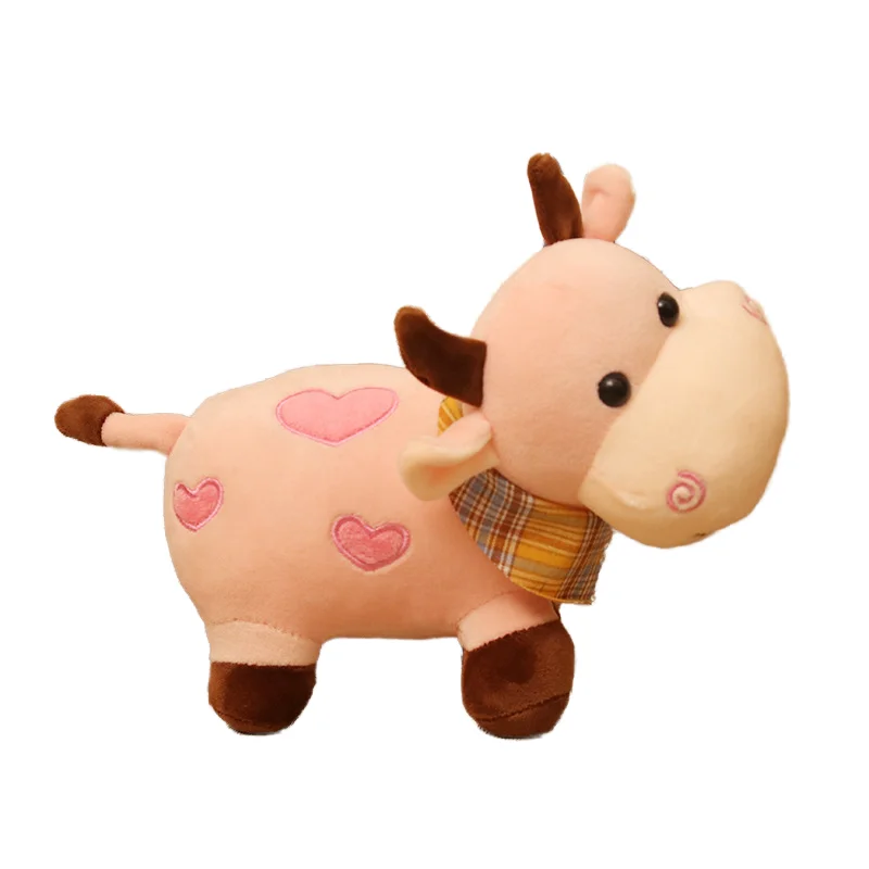 Wholesale Cute Unisex Cow Dolls Plush Baby Cows Stuffed Animals Sleeping Cow with PP Cotton Filling