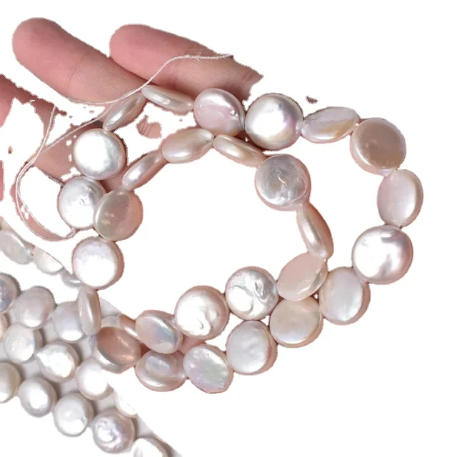 Handmade Strong Light Baroque round Button Natural Freshwater Pearl DIY Loose Pearls for Jewelry Color