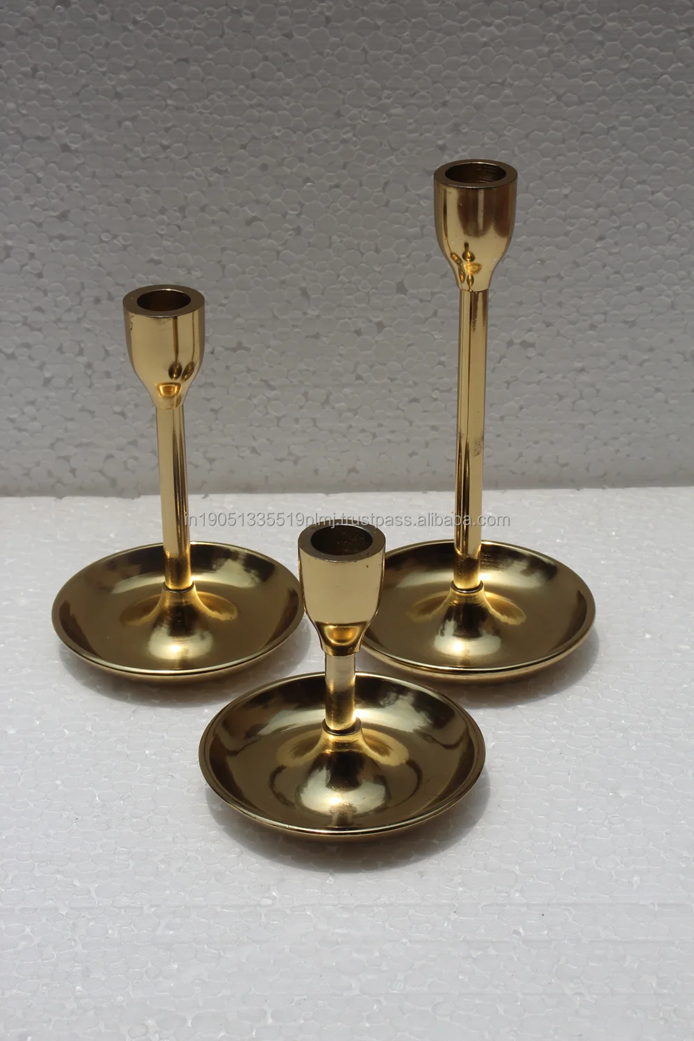 Luxury Handmade Customized Aluminium Gold Candle Stick Or Candle Holders Available Wholesale Set of 3 Christmas Candle Holder