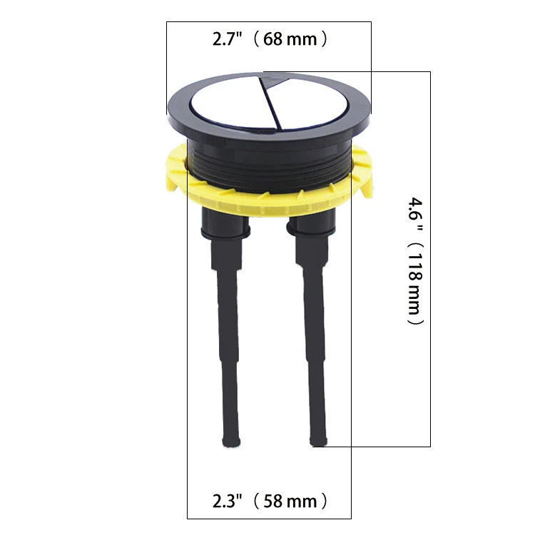 Toilet Tank Dual Flush Fittings Fill Valve Pull Inlet Valve For One-Piece Universal 2 Inch Adjustable  Fill Flush Valve
