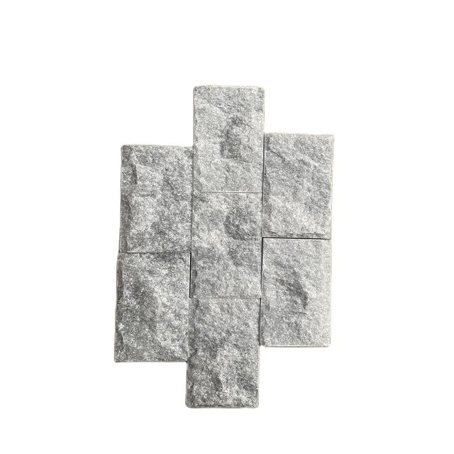 Hand-Split White Marble Stone 10x20x1.5cm for Wall Decor