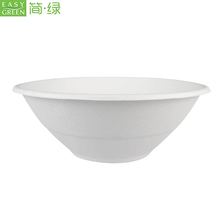 Compostable Disposable Paper Soup Bowl, Biodegradable Bagasse Takeout Food Bowl for Salad Dessert Milk Cereals--RB-40C