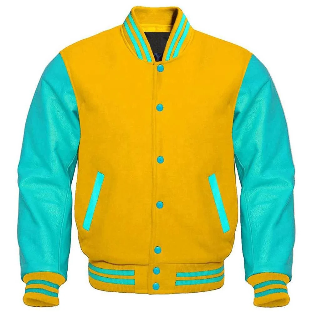 Hight Quality wholesale Woolen body leather sleeves Custom Baseball Letterman varsity Jacket Low Moq