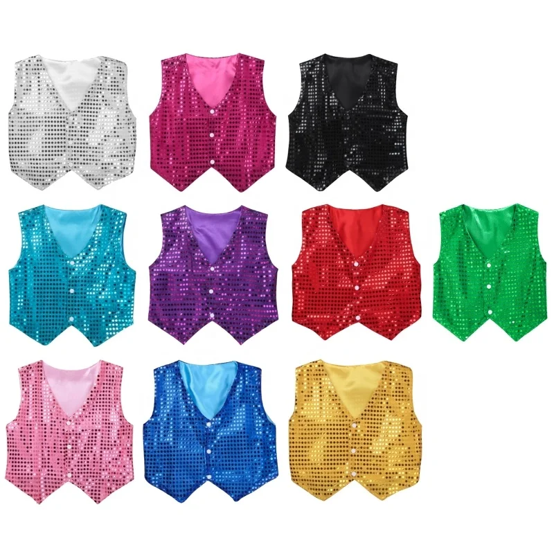Kids Boys Children Vest Tanktop Dance Wear Waistcoat Costume For Choir Jazz Dance Stage Performance Dance Costume Performance