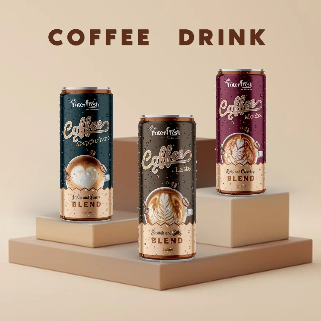 INTERFRESH Cappuccino Coffee Drink (Arabica Robusta Coffee Bean) 250ml Free Sample and Private Label for Wholesale Suppliers OEM