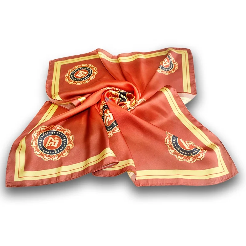 As Video Show Designer Silk Scarf Custom Printing Logo Foulards De Ethicon Soie Silk Scarves