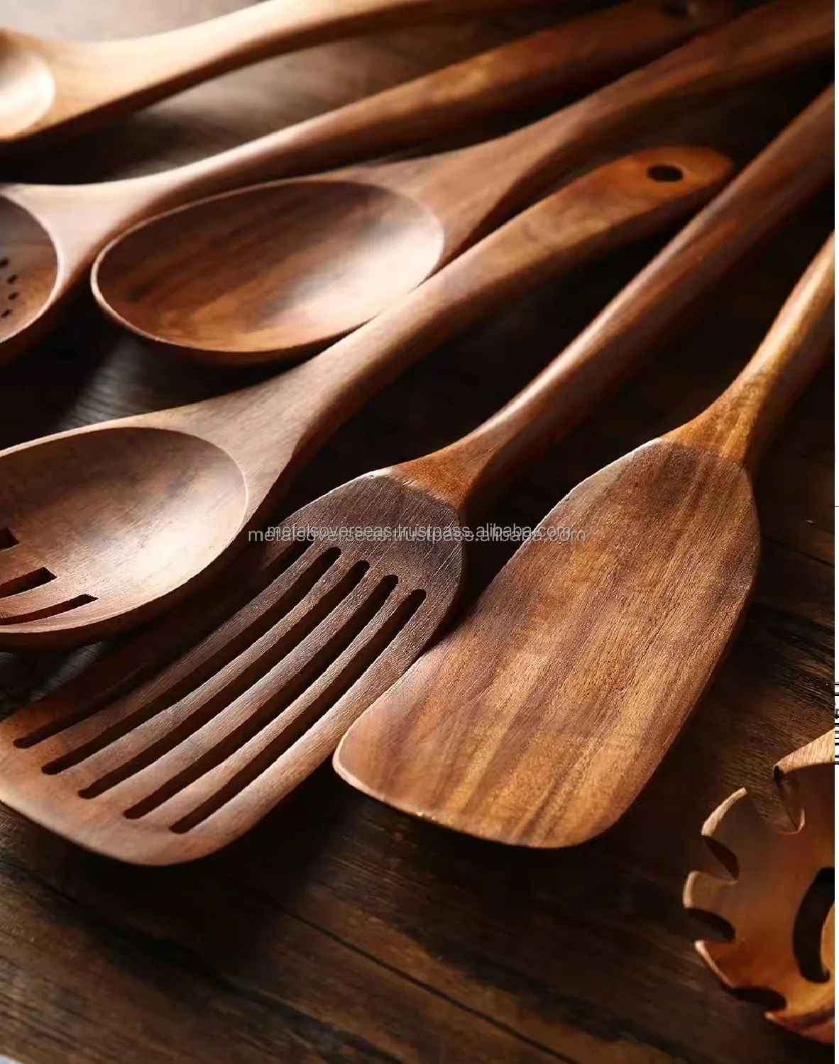 Advantageous Design Mango Wood Cutlery Set Deluxe Quality Customized Shape Wooden Kitchenware Utensils Tools