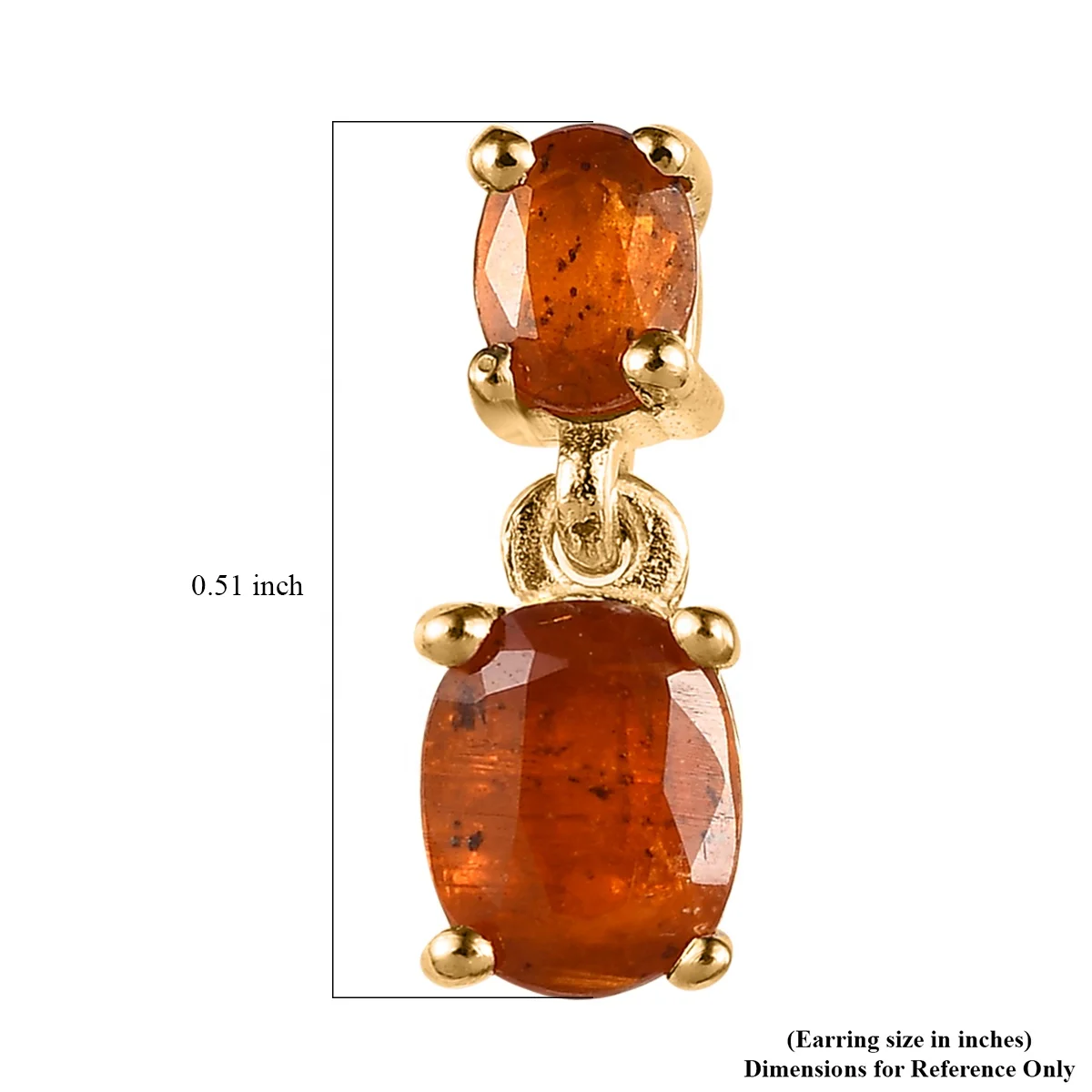 Premium Tangerine Kyanite Dangle Earrings in Vermeil Yellow Gold Over Sterling Silver High Quality Wholesale Earrings Jewelry