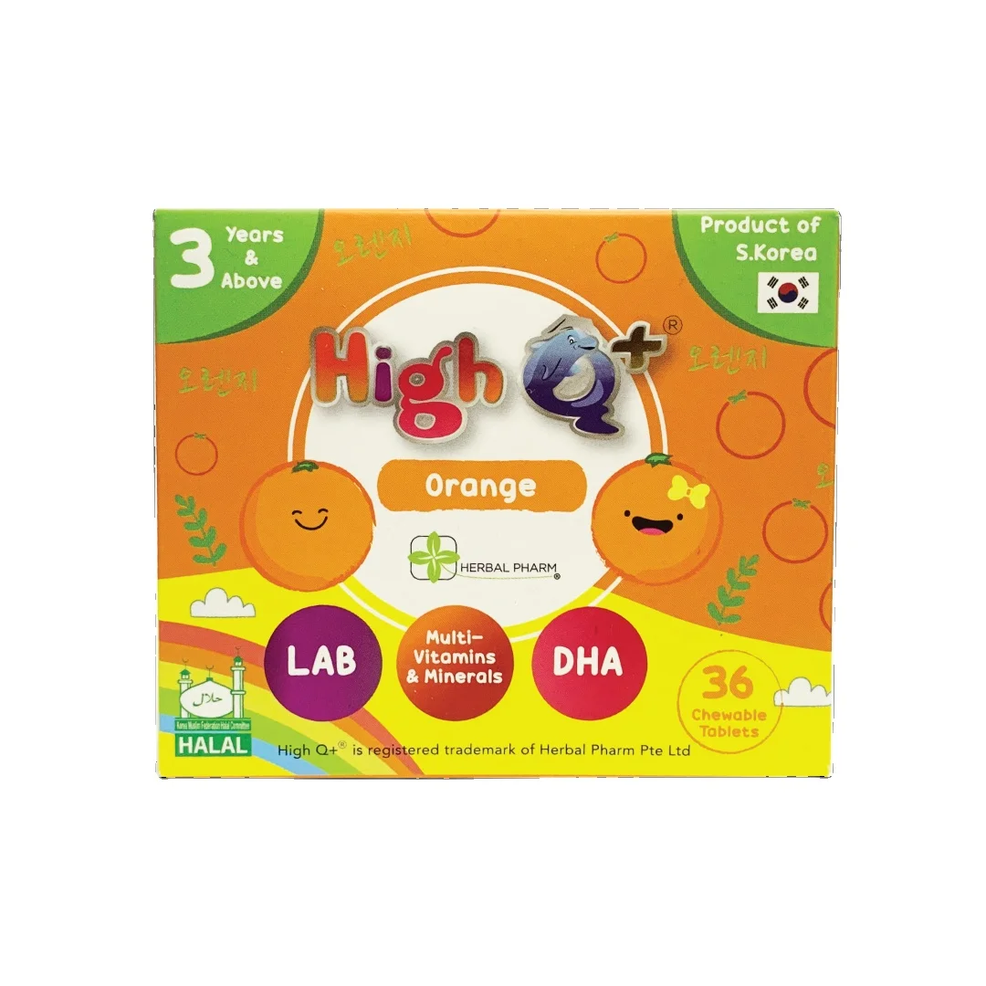 Vitamins Type Healthcare Supplement 2-3 Years Shelf Life High Q + Orange 36 Chewable Tablets From Singapore suitable for kids