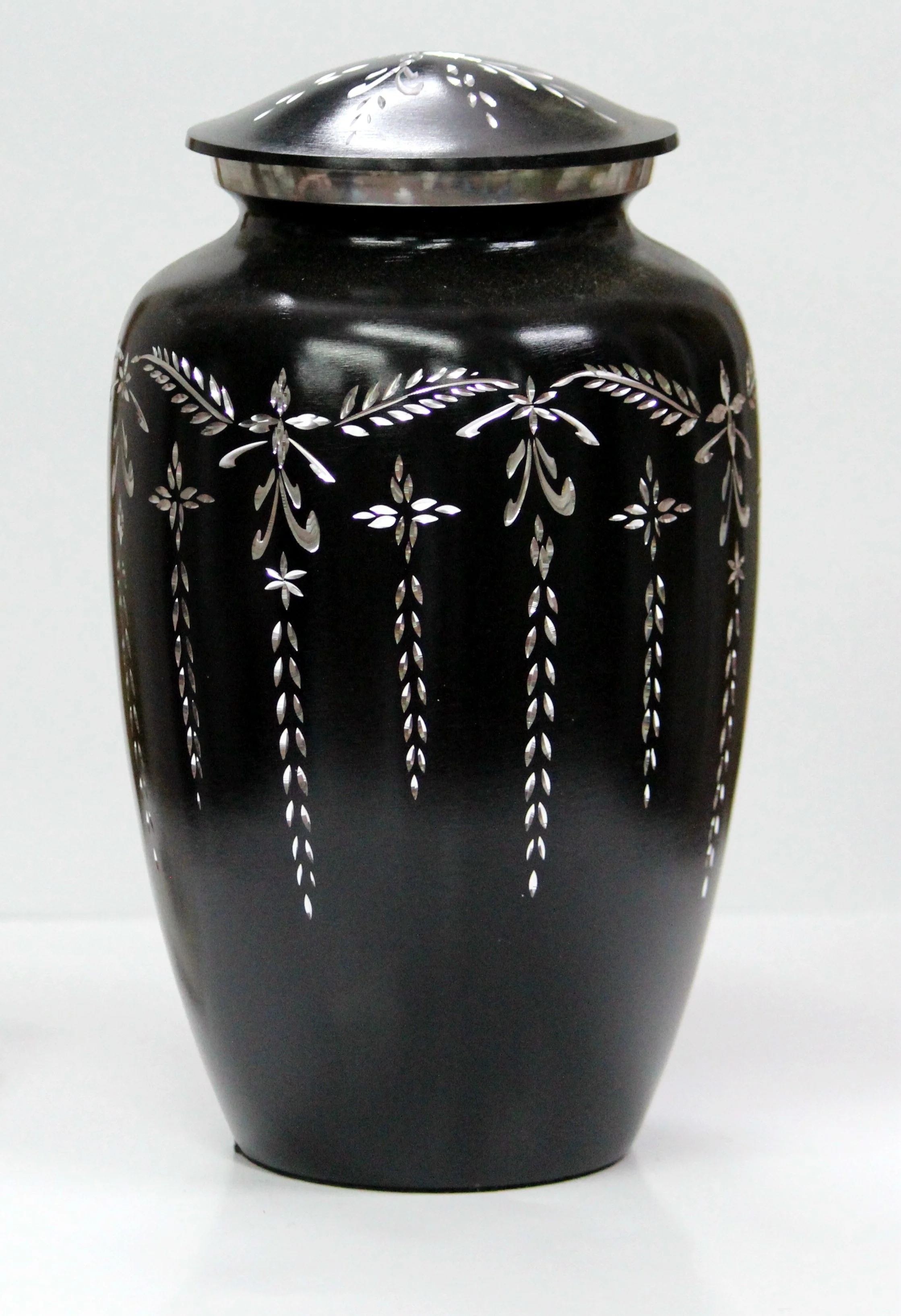 Diamond Cut Black Adult Cremation Urn High Quality Adult Classic Aluminum Cremation Urns for Ashe in good price