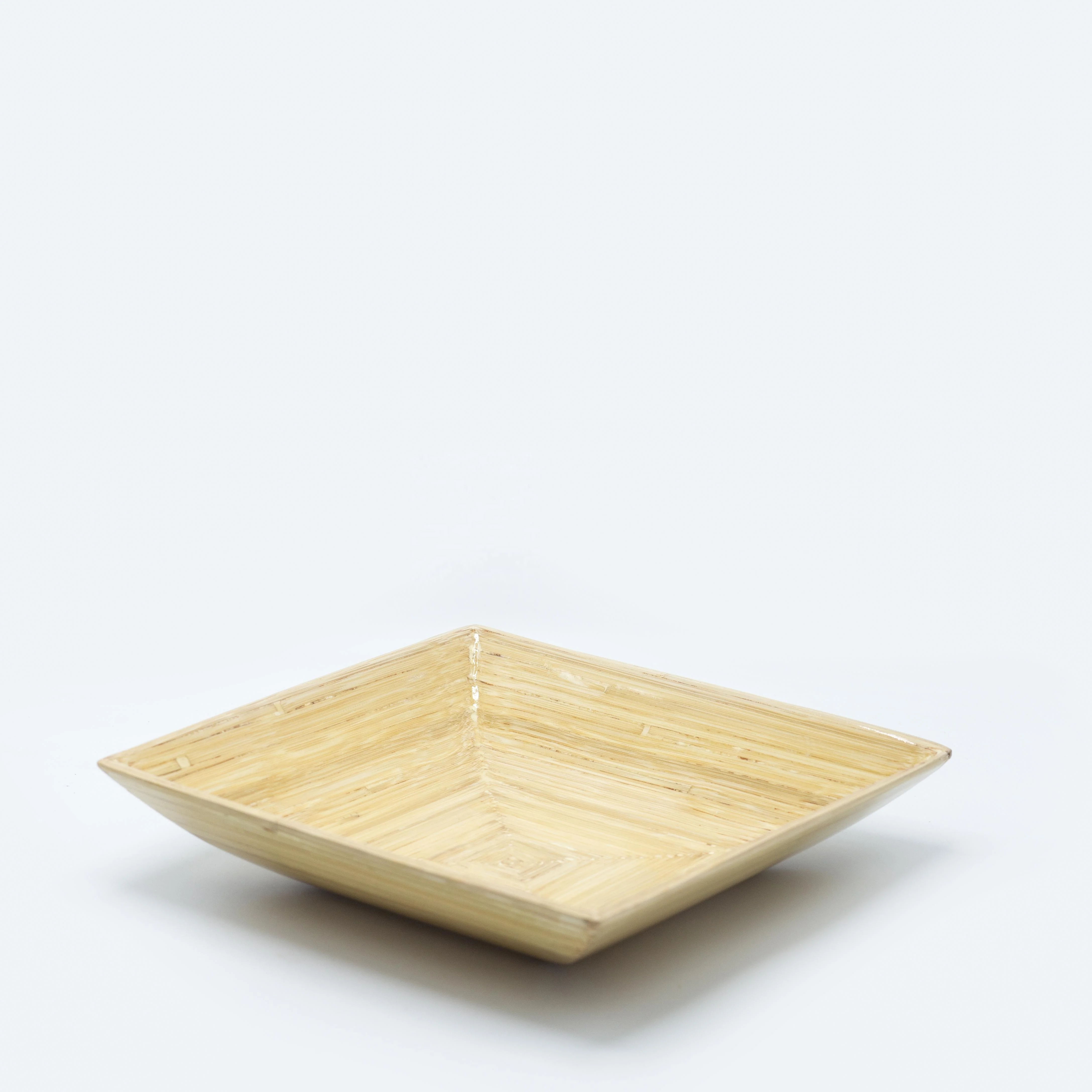 2020 High Quality Square Bamboo Serving Tray with Handle Custom Size Eco-Friendly Rattan Food Tray
