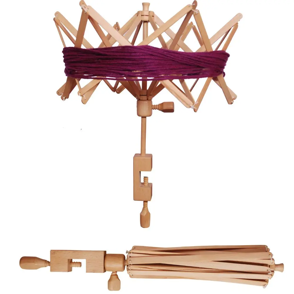 Custom low moq knitting tools skein Wooden Yarn Swift Wool Material for Knitting Box