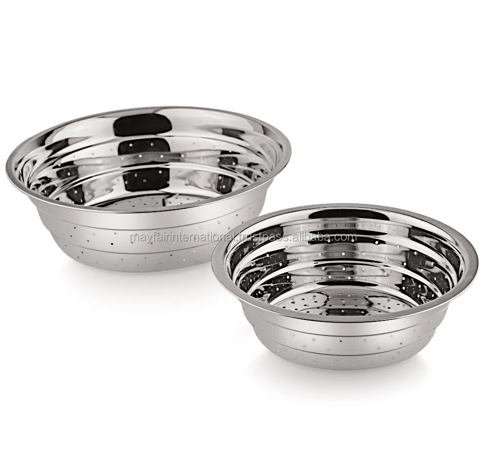 High Quality Stainless Steel Fruits Vegetable Drainer Super Deep Colander For Kitchen