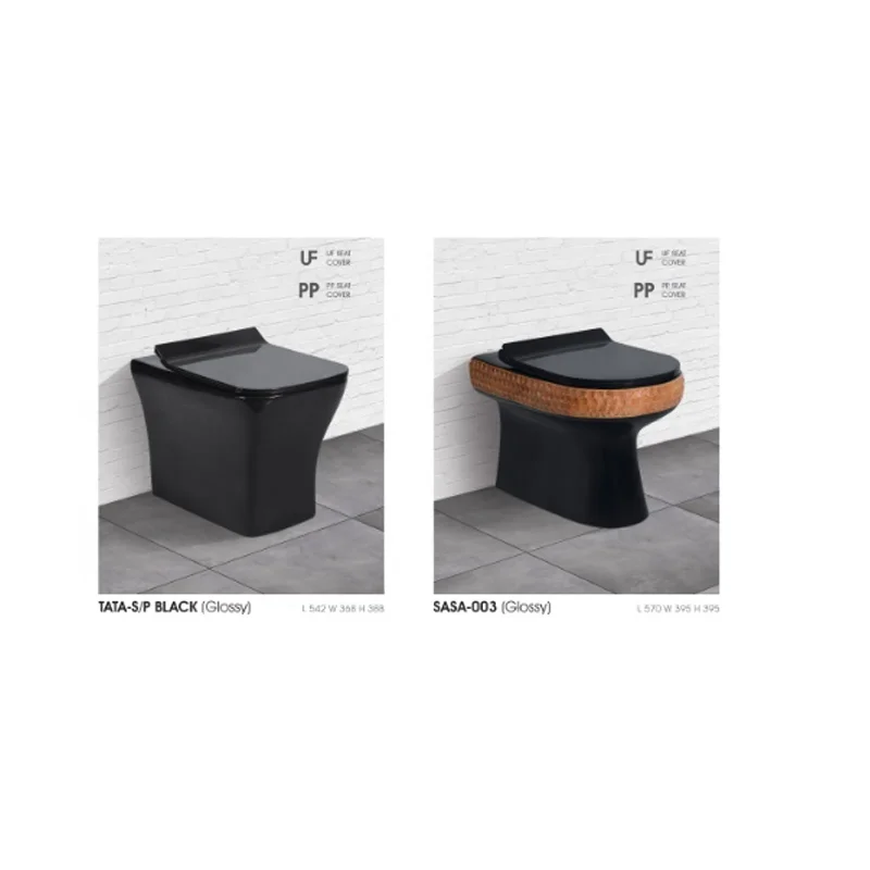 Bathroom luxury modern sanitary ware square water closet ceramic commode toilet bowl wc gold black color one piece toilet