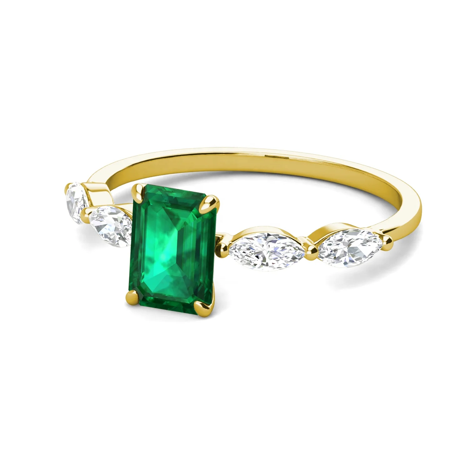 925 Sterling Silver Lab Created Emerald Minimalist Birthstone Jewelry Stackable Marquise Ring For Women 2022 Destiny Jewellery