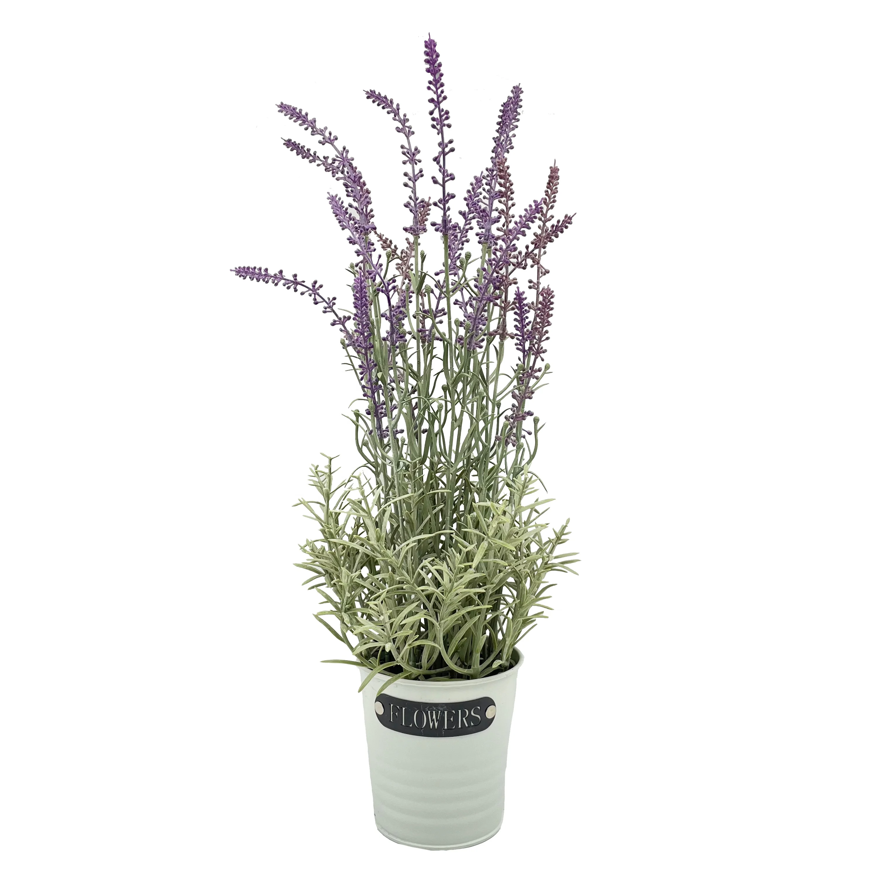 Hot sale PE Purple different colors artificial decorative flowers lavender in zinc pot tabletop vase Traditional home decor