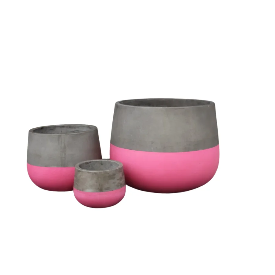 Большие круглые современные бетонные цветочные горшки оцинкованные микробиологические уличные плантаторы для пола в классическом стиле