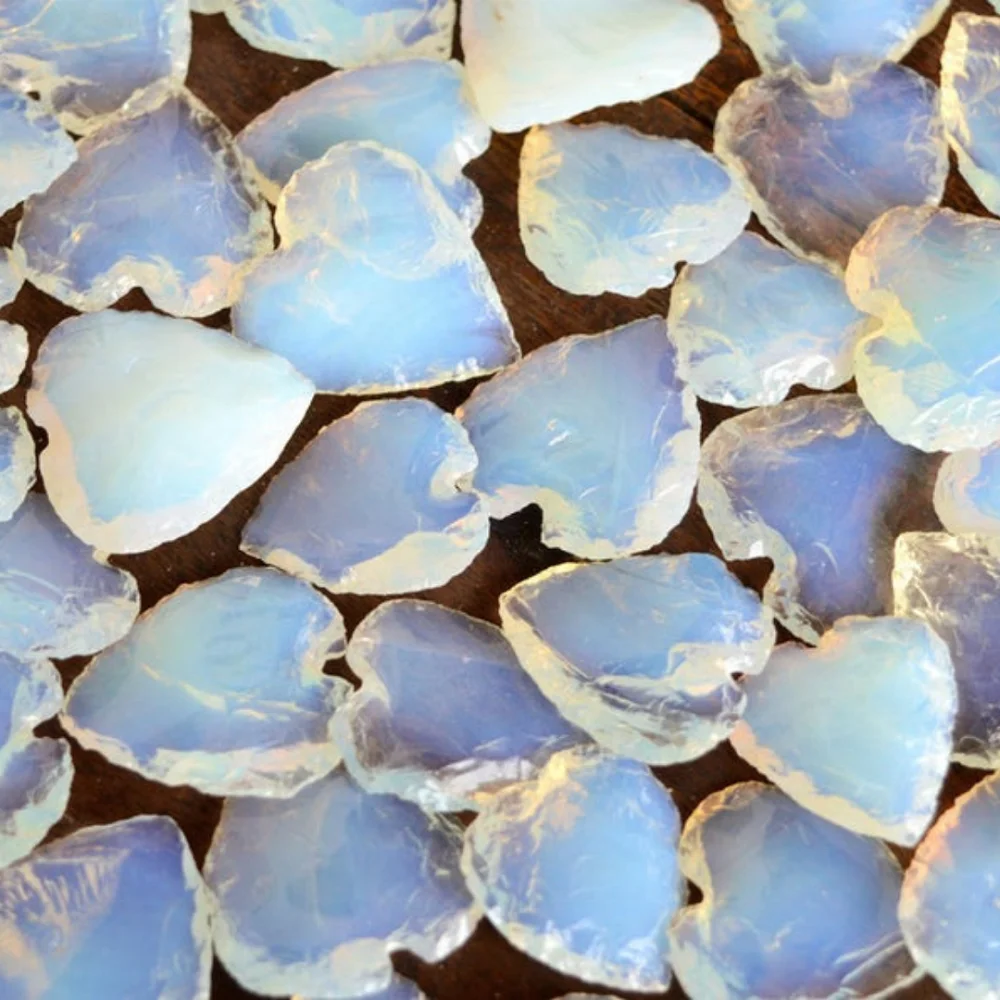 Opalite наконечник в форме сердца, полумесяц, наконечник сердца, оптовая продажа наконечников из агата
