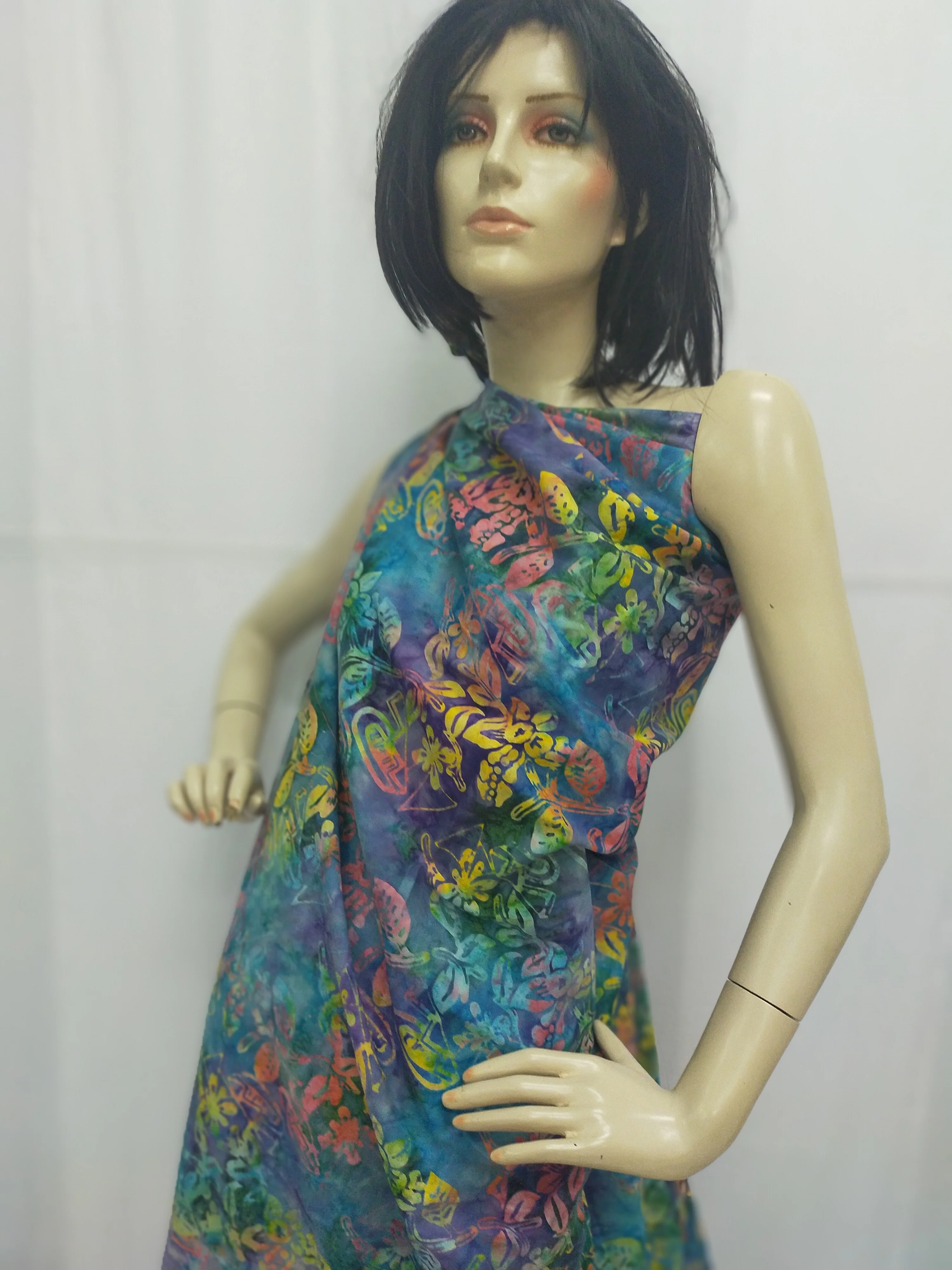  Штамп Legong Batik Blue Hibiscus из хлопчатобумажной ткани ручная работа высокое качество индонезии по конкурентоспособной