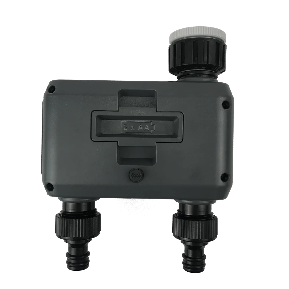 Dual Outlet Electronic Programmable Garden Water Timer Easy-to-Read LCD Display with Manual High Visibility Timer Outdoor Use